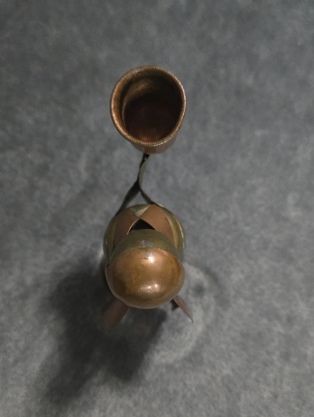 Vintage Copper And Brass Angel Candle Holder Product Of Mexico Stamp